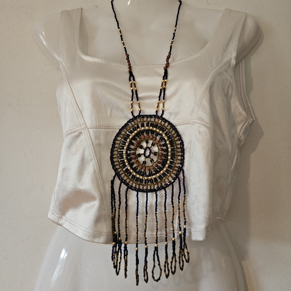 Native American Hand Crafted Beaded Necklace - Picture 1 of 5